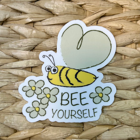 Bee Yourself, Waterproof Vinyl Sticker, 3x3"