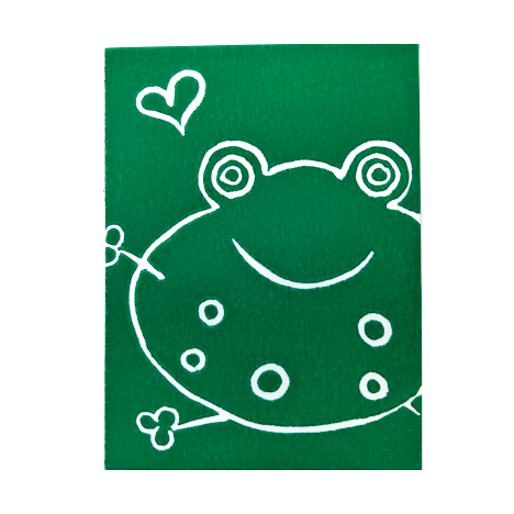 A Green Frog Handprinted Linocut Greeting Card, 4.25x5.5"