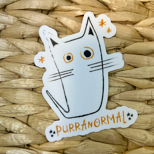 Purranormal Cat Sticker, Waterproof Vinyl Sticker, 2.5"x3"