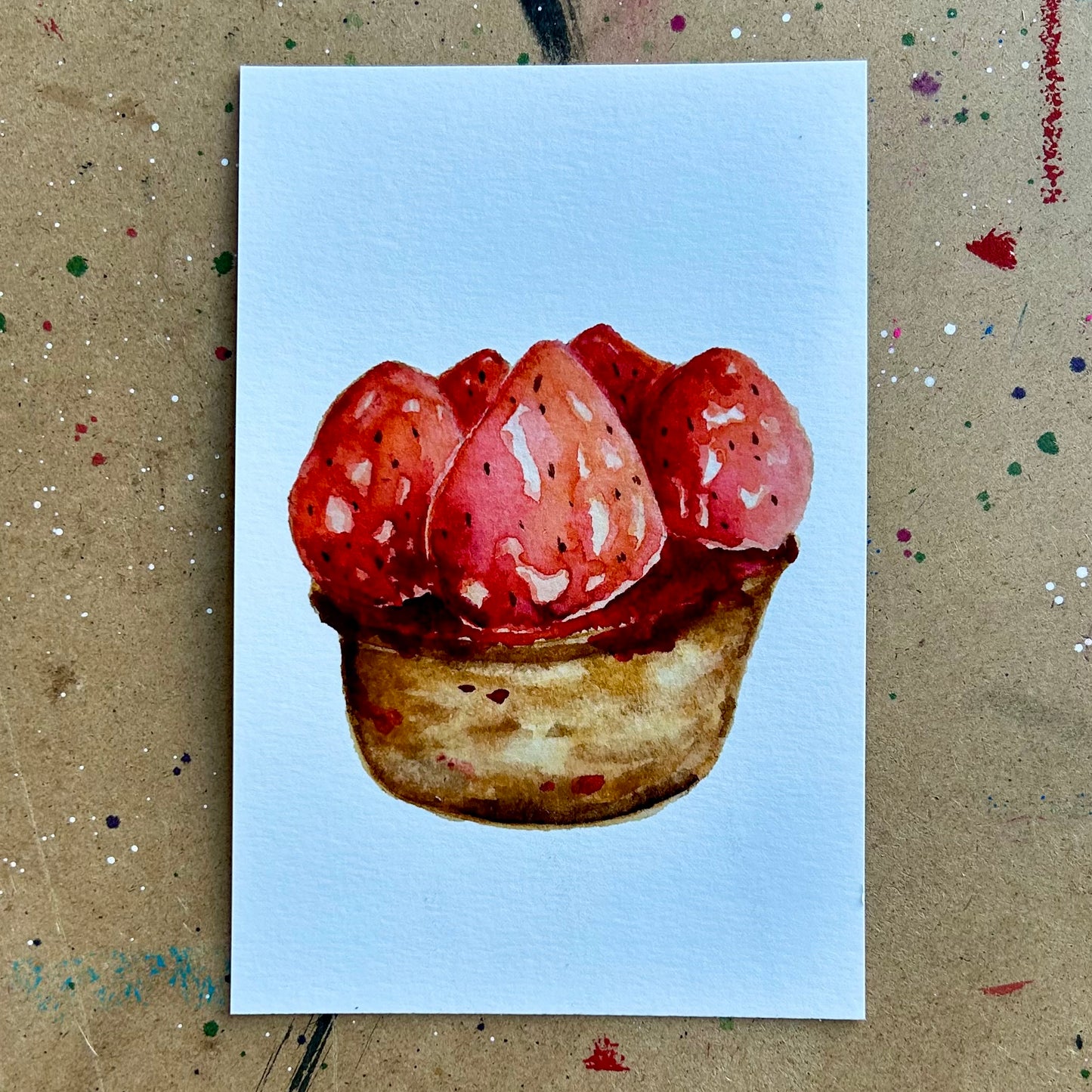 A Strawberry Tart Giclee Print 4"x6"